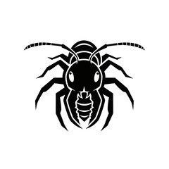 Stylized Black Ant Icon Vector Graphic Illustration.
