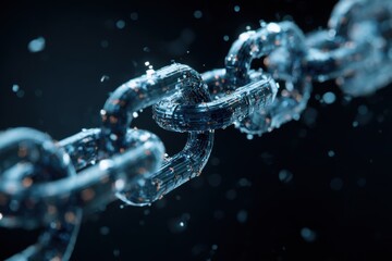 Exploring the concept of internet security through a detailed view of a digital blockchain structure in a virtual environment