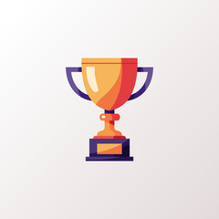 Golden Trophy Icon Illustrates Victory, Success, Achievement, Award, and Competition