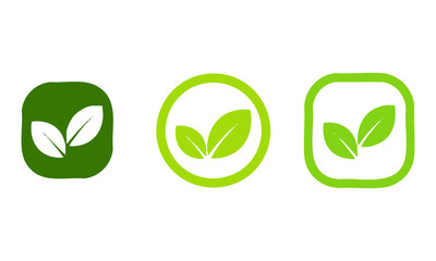 Sustainable Green Leaf Logo Pack Set Vector illustration, easily editable. 