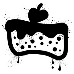 Brownie graffiti with black spray paint splashes