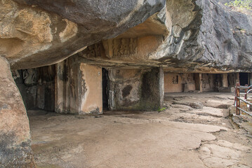 Pandavleni or The Trirashmi Caves or Nashik Caves, a group of twenty-four Hinayana Buddhist caves, a holy Buddhist and Jain site, The cave has images of Buddhas, Bodhisattvas sculptures, Nashik, India