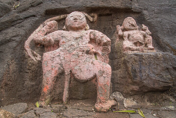 Pandavleni or The Trirashmi Caves or Nashik Caves, a group of twenty-four Hinayana Buddhist caves, a holy Buddhist and Jain site, The cave has images of Buddhas, Bodhisattvas sculptures, Nashik, India