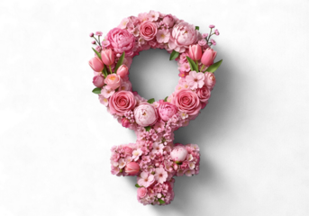 Celebrate International Women's Day with a stunning floral Venus symbol, a beautiful tribute to feminine strength and empowerment, perfect for inspiring designs