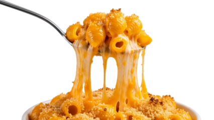 Cheesy Macaroni Pasta with Melted Cheese Stretch