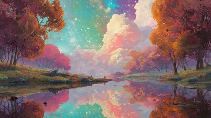 With the rain now a distant memory, the sky bloomed with a spectrum of colors and damp earth reflected the brilliance above, filling the air a renewed sense of peace the promise of a fresh beginning.