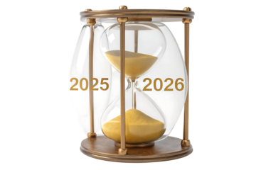 Hourglass with sand signifying passing of time reminding us to move