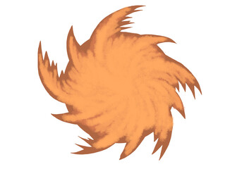 Vintage spinning brown energy orb illustration in PNG with transparent background, perfect as a dynamic decorative design element.