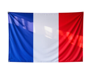 French flag isolated on transparent background, a symbol of france, representing its values and history
