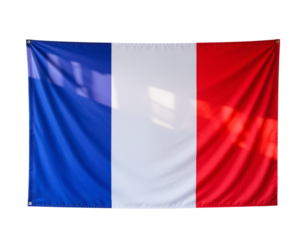 French flag isolated on transparent background, a symbol of france, representing its values and history