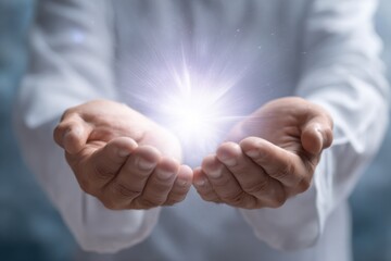 Holistic energy healing session with a reiki practitioner channeling light in a serene spa environment