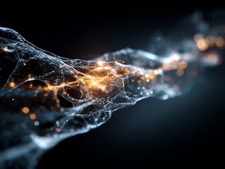 Cosmic filaments forming web of galaxies abstract 3D space network dark matter structure glowing deep universe background scientific beauty