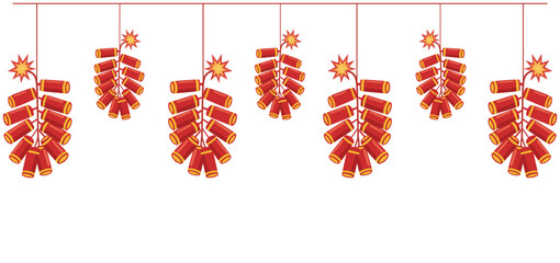 Hanging Chinese Firecrackers Decorative Border Elements