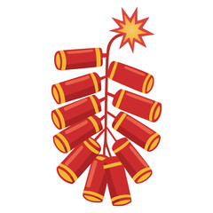 Single Lit Chinese Firecracker Cluster