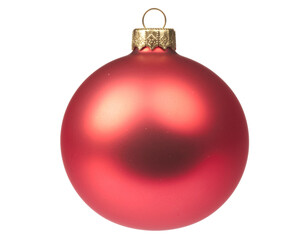 Red christmas ball isolated on transparent background, a festive ornament for the holiday season