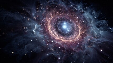 Cosmic karma energy exchange particles balancing light and darkness in an eternal feedback loop