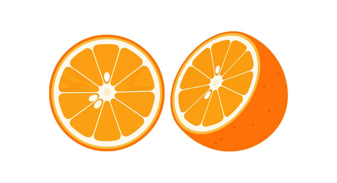 Fresh juicy orange slice isolated on a white background