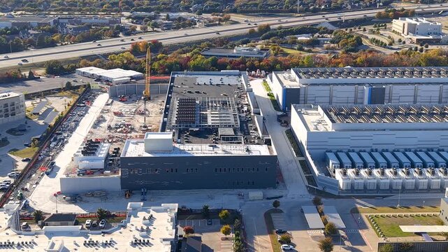 Construction of new Data centers due to AI boom in Richardson, Texas.