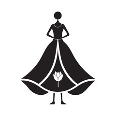 Casual Loose Tent Dress Outline Silhouette