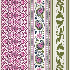 wedding card design, traditional paisley floral pattern , royal India	