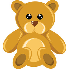 Simple Brown Teddy Bear Toy With Large Black Eyes On A Transparent Background A Cute Childhood Companion For Childrens Playtime And Decoration