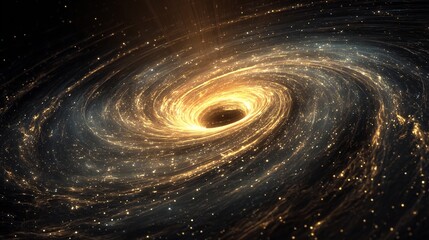 Cosmic rebirth through black holes death creation cycle visualized as energy spirals across spacetime