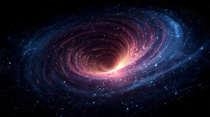 Cosmic rebirth through black holes death creation cycle visualized as energy spirals across spacetime