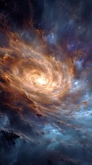 Cosmic storm interstellar cloud dust and plasma swirling in colorful vortex energy particles colliding in nebula core