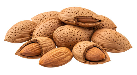 Pile of delicious almonds with shells, a healthy snack for mindful eaters and culinary creations, perfect for nutrition guides and food blogs