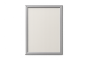 Silver frame mockup displaying an empty blank poster, customizable template with transparent background
