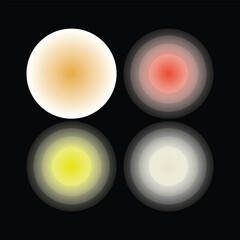 Abstract collection of glowing gradient orbs and soft blurred light circles isolated