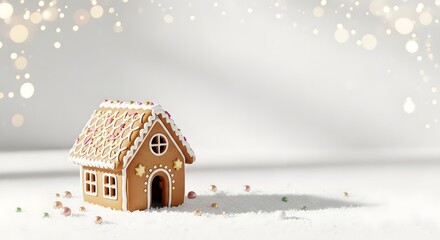 charming Gingerbread House in Sparkling Winter Snow