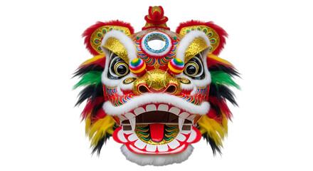 Vibrant Chinese lion dance head brings luck and celebration to Lunar New Year festivities for joyful cultural events and traditional performances