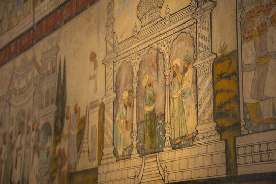 Tipu Sultan's Summer Palace wall painting