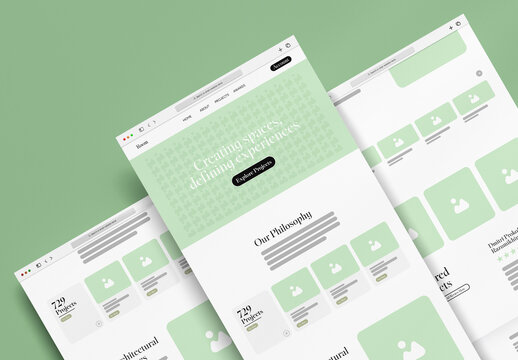 Modern Minimalist Website Design Wireframe Template
