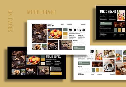 Mood Board Template Layout for Food Branding