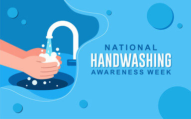 Vector graphic of National Handwashing Awareness Week great for national National Handwashing Awareness Week celebration, poster, banner and social media. flat design. vector illustration.