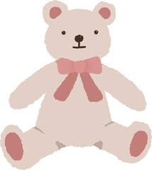 Cute Ivory Teddy Bear Character Illustration