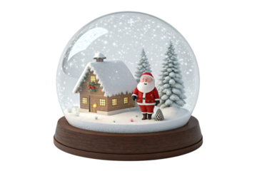 Santa snow globe scene holiday wonder