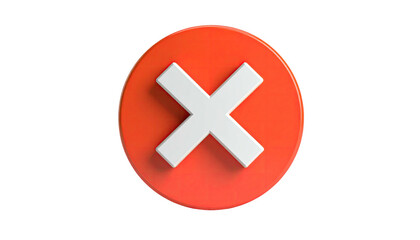 Obraz premium Red circle with a white X mark centered against black backdrop