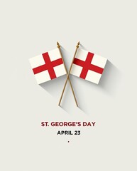 Two english flags of saint george on a light background with text