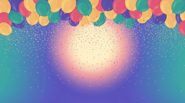 Celebration Backdrop: Balloons and Confetti Glow