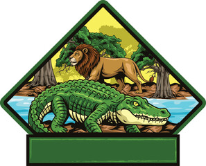 illustration of wild animal danger signs