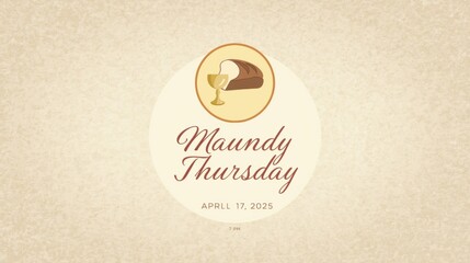 Maundy thursday religious holiday illustration with symbolic imagery