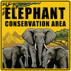 warning sign for protected elephant area