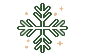 Snowflake icon. line icon style. icon related to christmas. christmas elements vector illustration