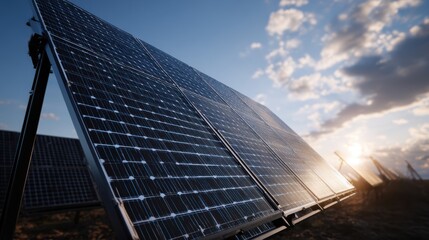 Obraz premium Solar panel with rechargeable energy storage
