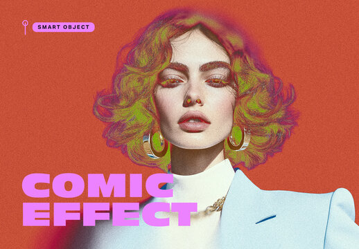 Retro Comic Style Photo Effect Template