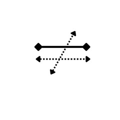 Dimensional Line and Arrow Icon for Scaling and Measurement