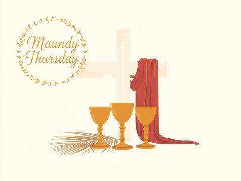 Maundy thursday religious symbols of communion and sacrifice